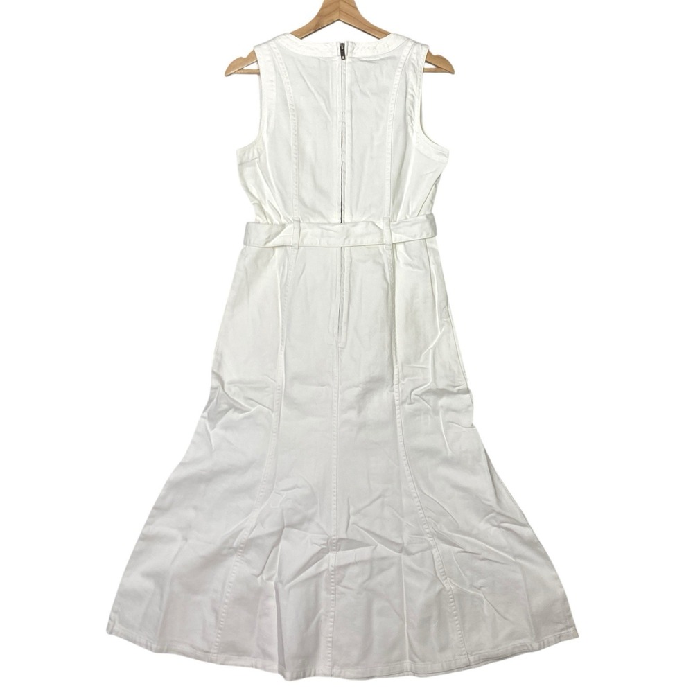 Sundance‎ Poppy Denim Dress 4 White Western Coastal Cowgirl Casual Chic Cottage - Picture 3 of 9